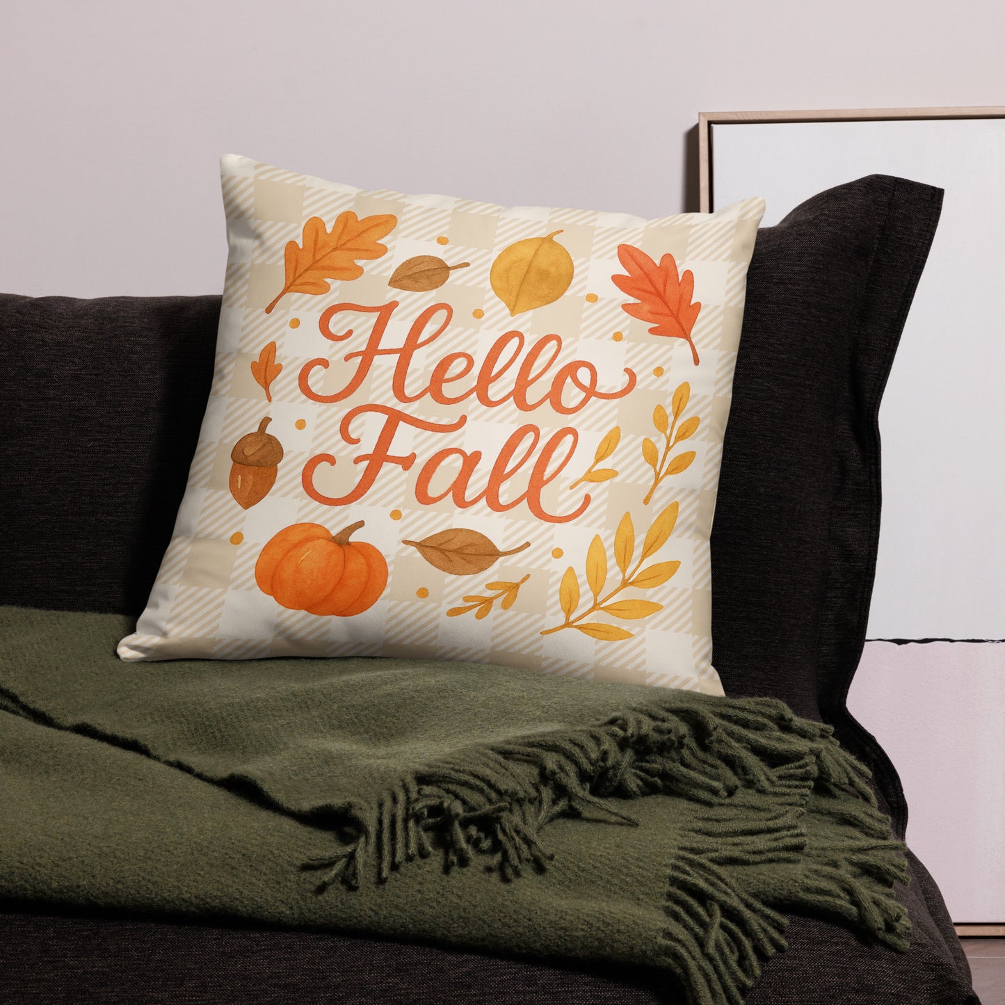 Hello Fall Decorative Pillow β Cozy Autumn Accent