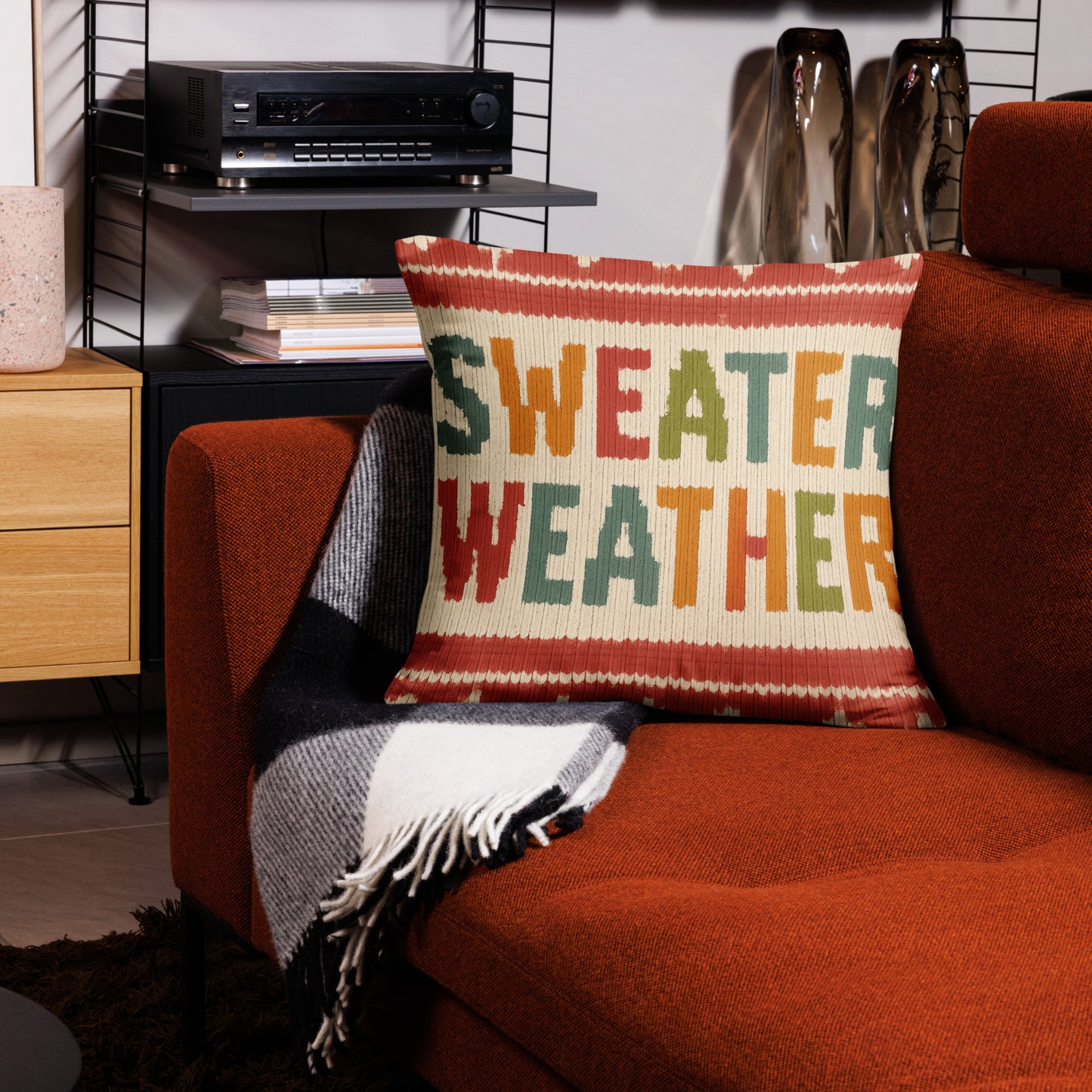 Sweater Weather Pillow – Cozy Fall Accent