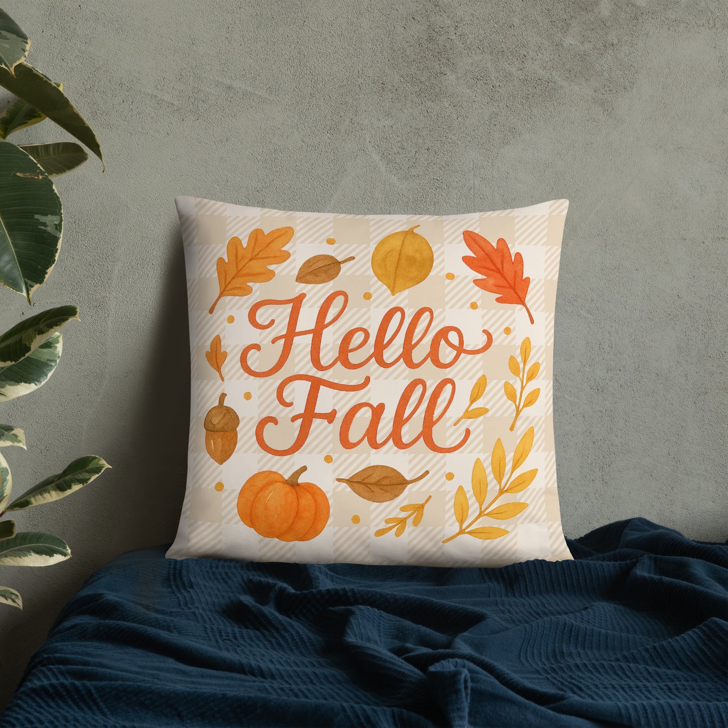 Hello Fall Decorative Pillow β Cozy Autumn Accent