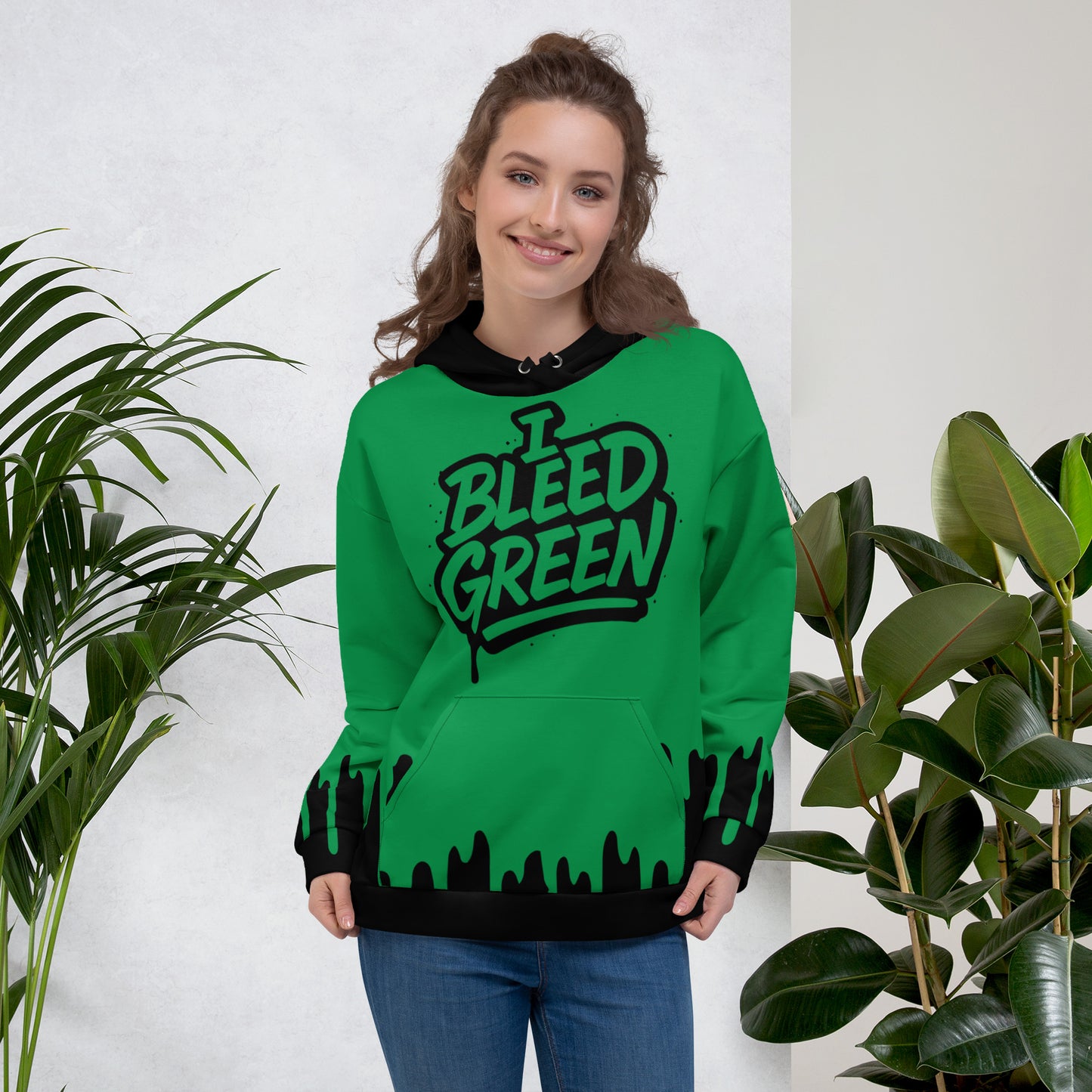 I Bleed Green Eagles Fan All Over Print Hoodie