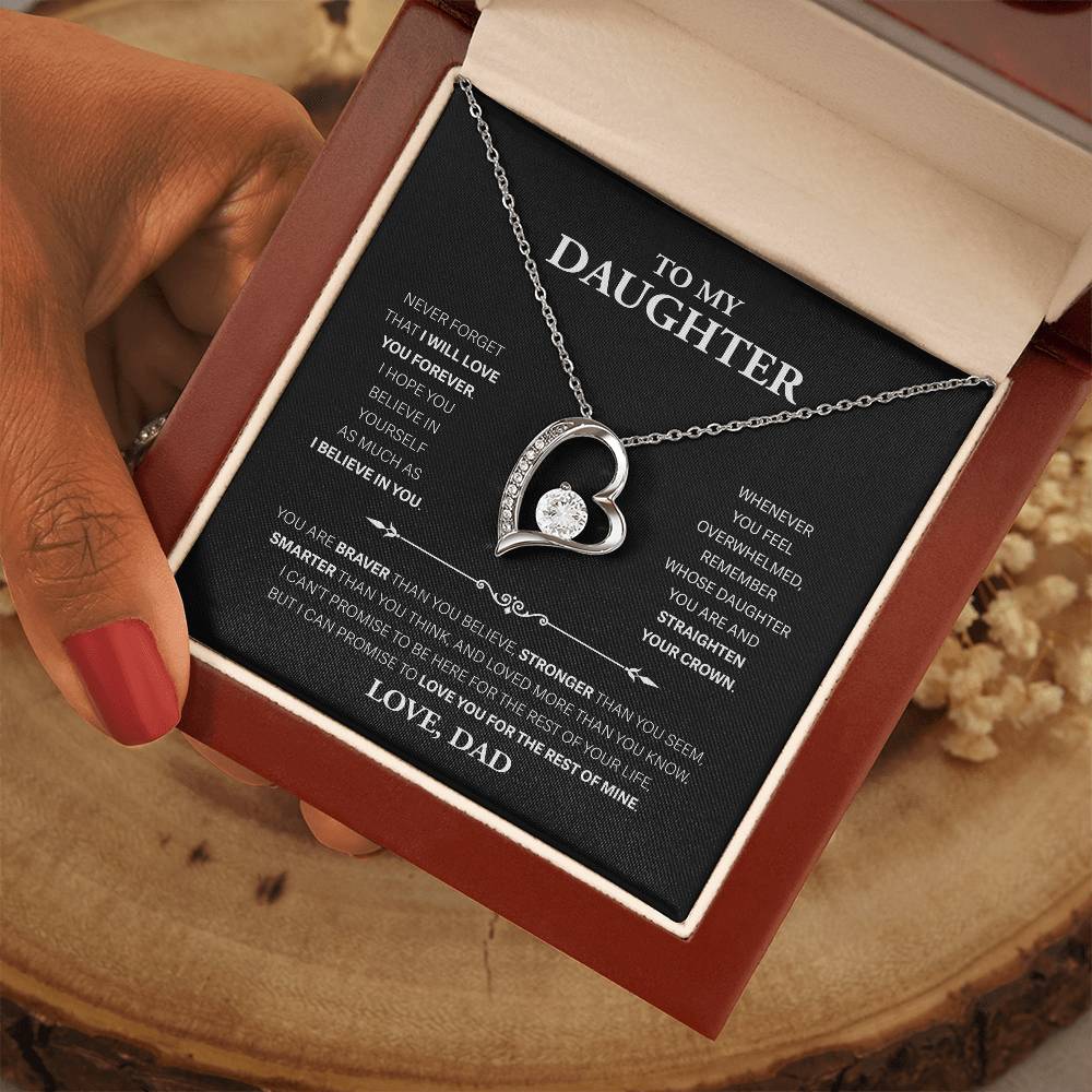 To My Daughter Never Forget, Love Dad - Forever Love Necklace, Never Forget