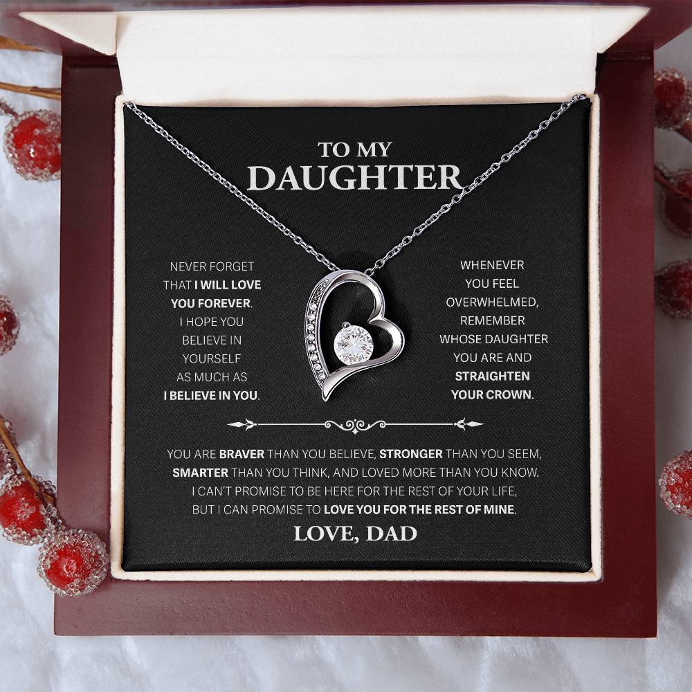 To My Daughter Never Forget, Love Dad - Forever Love Necklace, Never Forget