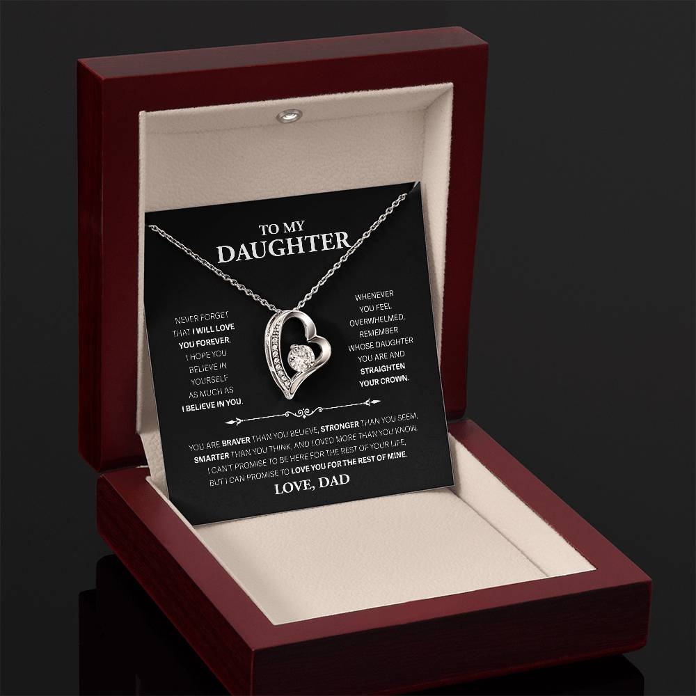 To My Daughter Never Forget, Love Dad - Forever Love Necklace, Never Forget