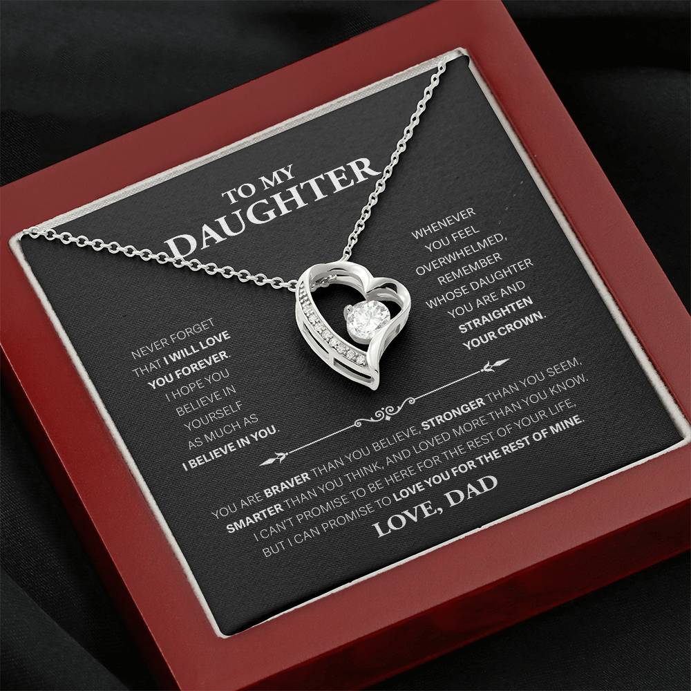 To My Daughter Never Forget, Love Dad - Forever Love Necklace, Never Forget