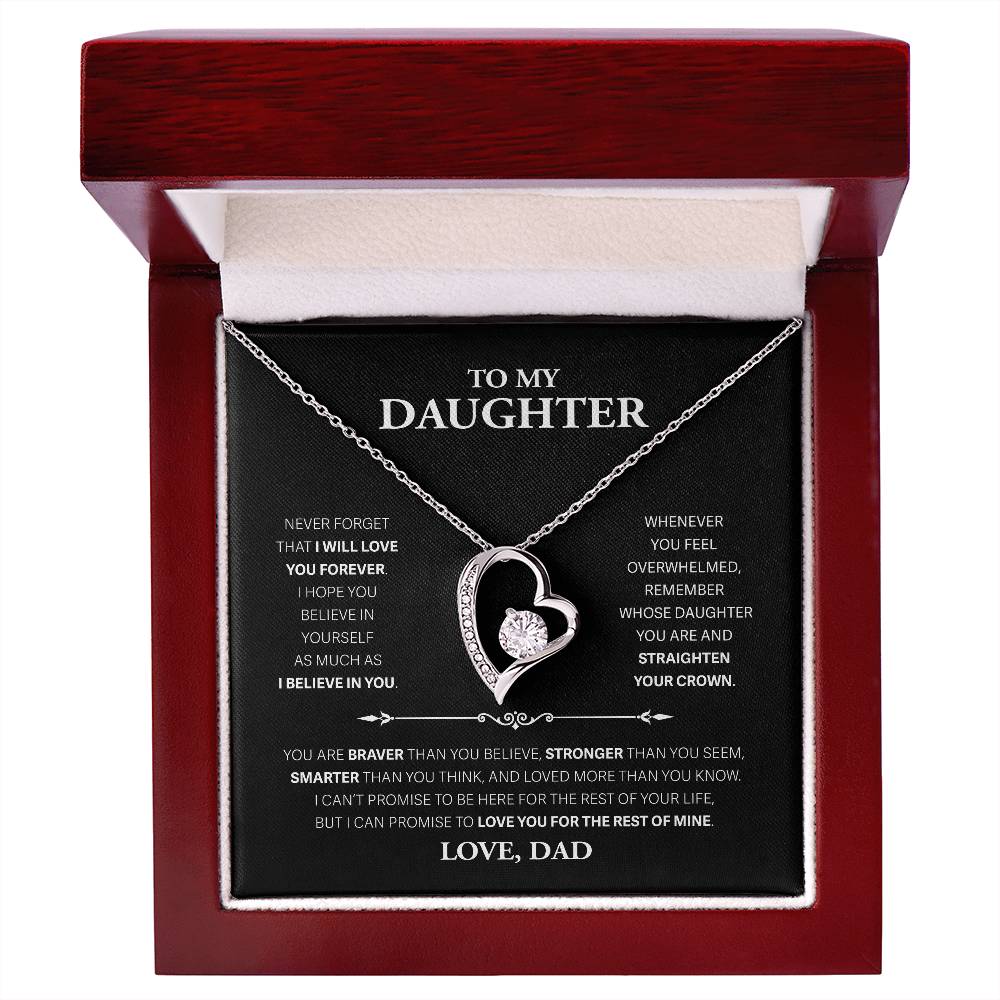 To My Daughter Never Forget, Love Dad - Forever Love Necklace, Never Forget