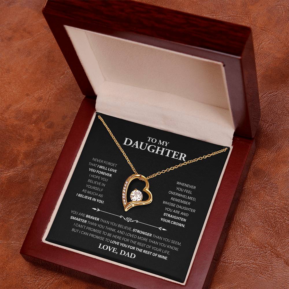 To My Daughter Never Forget, Love Dad - Forever Love Necklace, Never Forget