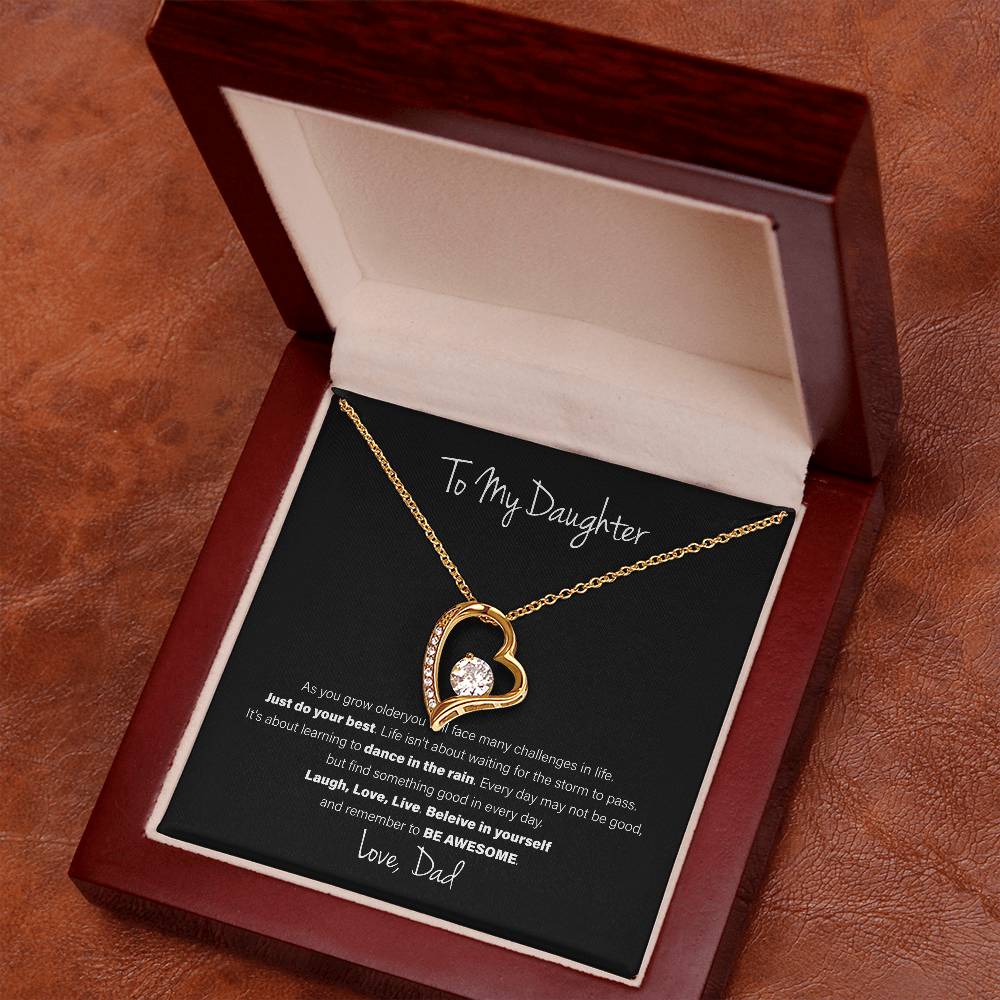 To My Daughter, Love Dad - Forever Love Necklace, Be Awesome