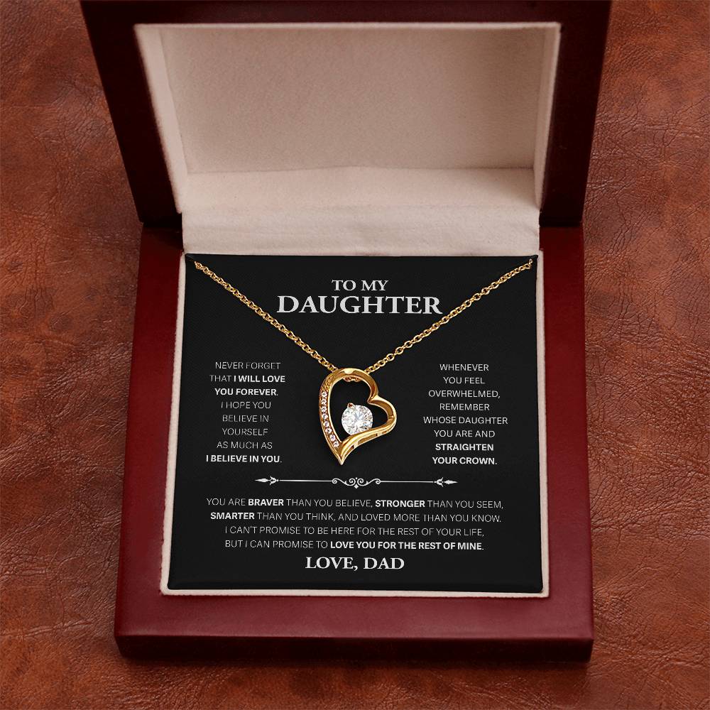To My Daughter Never Forget, Love Dad - Forever Love Necklace, Never Forget