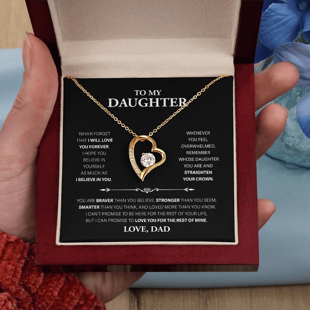 To My Daughter Never Forget, Love Dad - Forever Love Necklace, Never Forget
