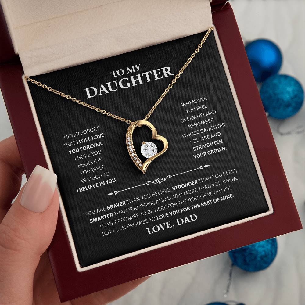 To My Daughter Never Forget, Love Dad - Forever Love Necklace, Never Forget