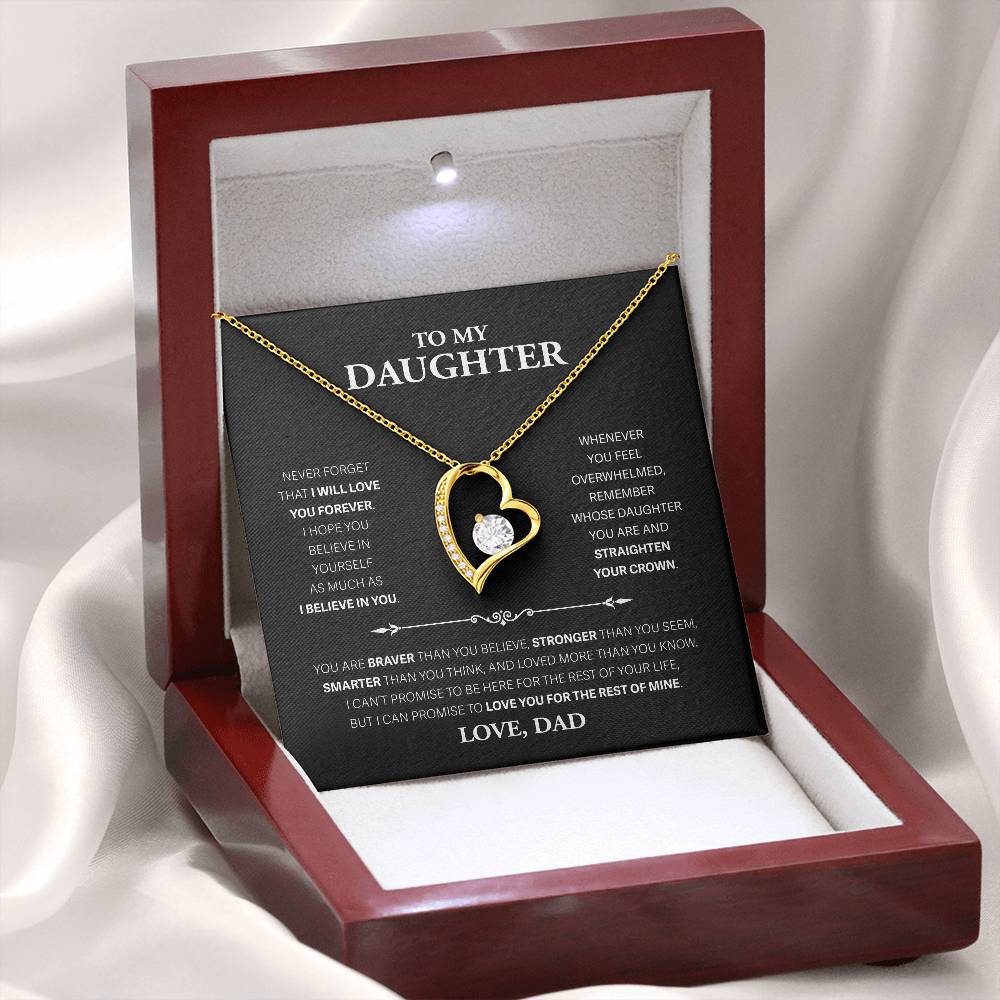 To My Daughter Never Forget, Love Dad - Forever Love Necklace, Never Forget