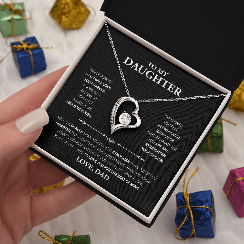 To My Daughter Never Forget, Love Dad - Forever Love Necklace, Never Forget