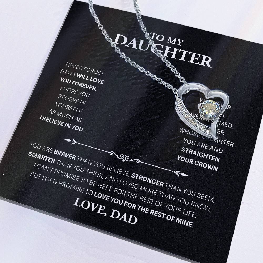 To My Daughter Never Forget, Love Dad - Forever Love Necklace, Never Forget