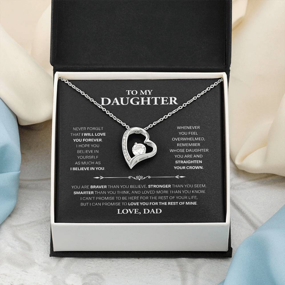 To My Daughter Never Forget, Love Dad - Forever Love Necklace, Never Forget