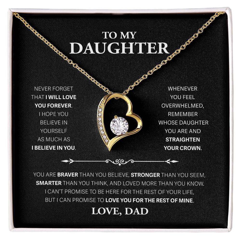 To My Daughter Never Forget, Love Dad - Forever Love Necklace, Never Forget