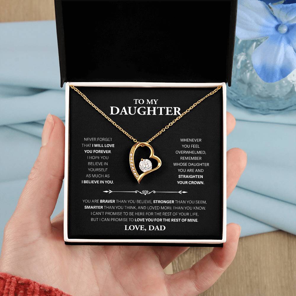 To My Daughter Never Forget, Love Dad - Forever Love Necklace, Never Forget
