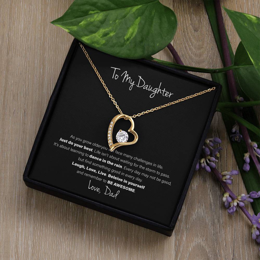 To My Daughter, Love Dad - Forever Love Necklace, Be Awesome