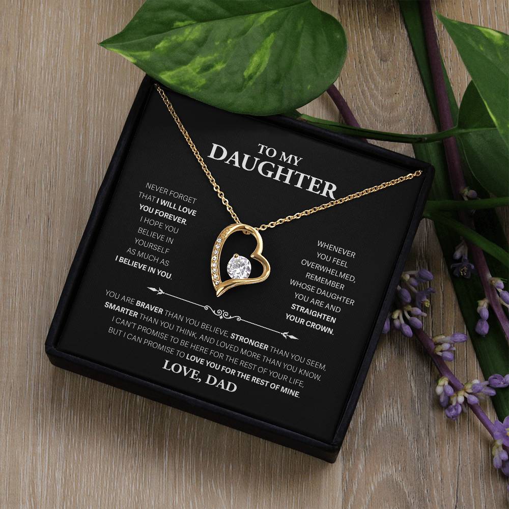 To My Daughter Never Forget, Love Dad - Forever Love Necklace, Never Forget