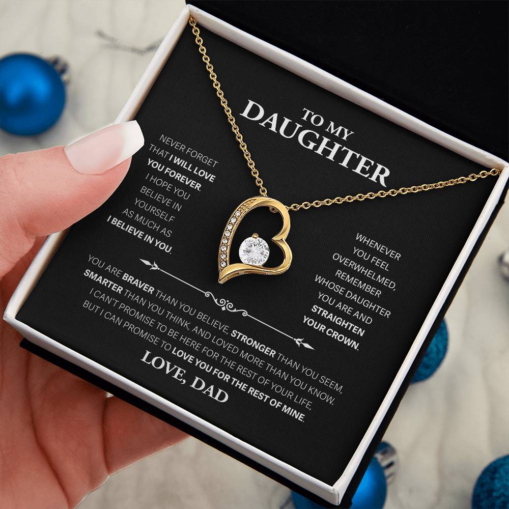 To My Daughter Never Forget, Love Dad - Forever Love Necklace, Never Forget