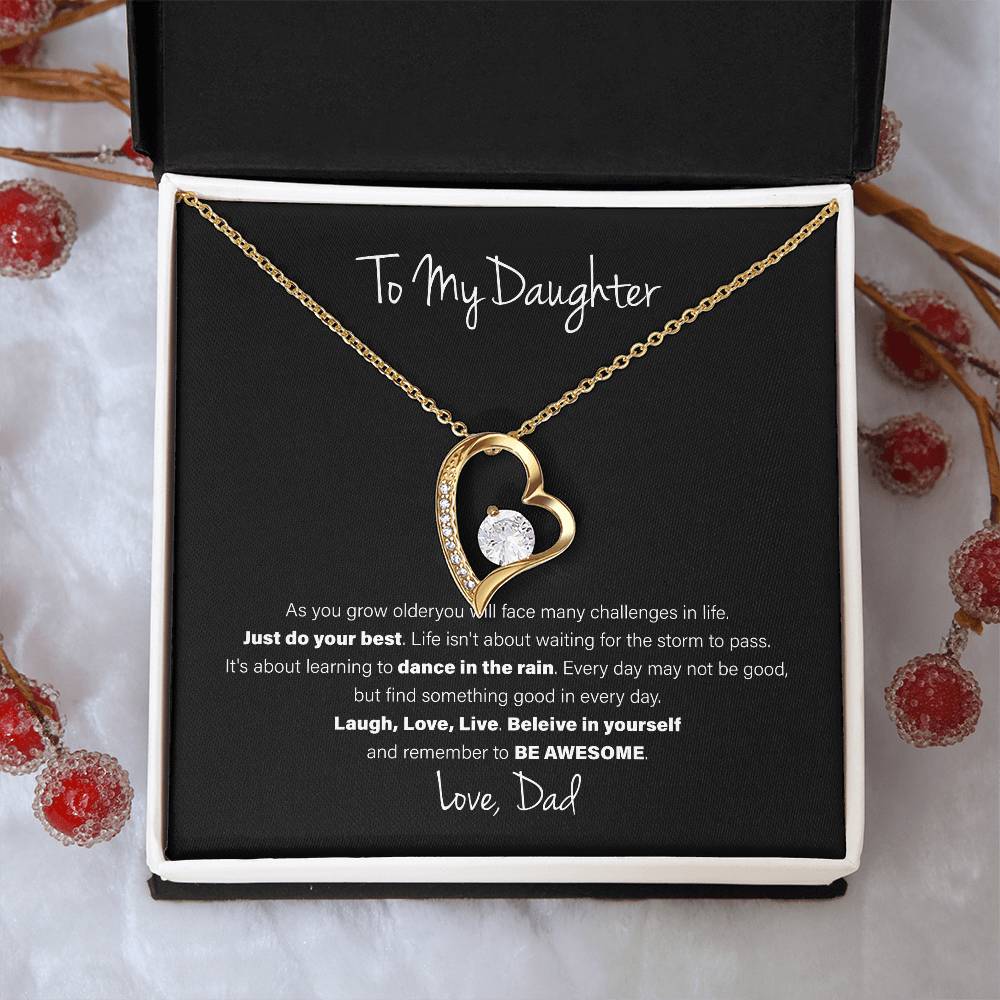 To My Daughter, Love Dad - Forever Love Necklace, Be Awesome