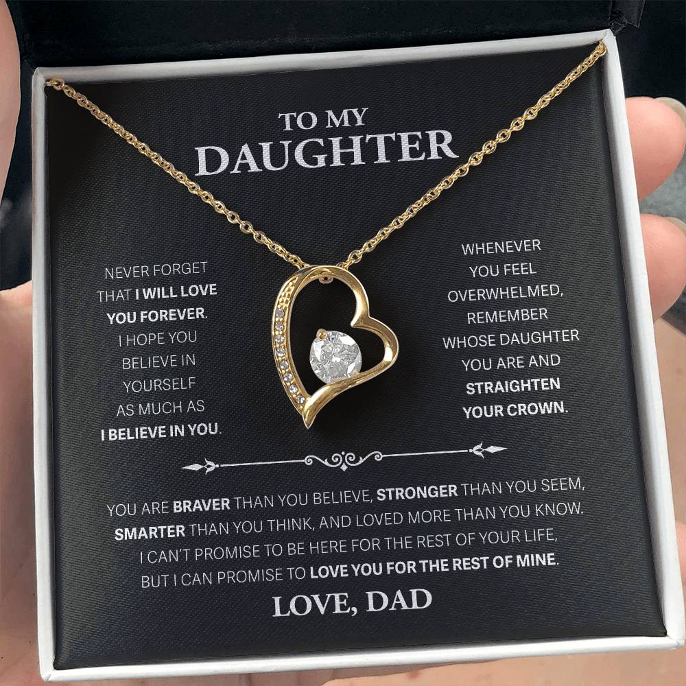 To My Daughter Never Forget, Love Dad - Forever Love Necklace, Never Forget