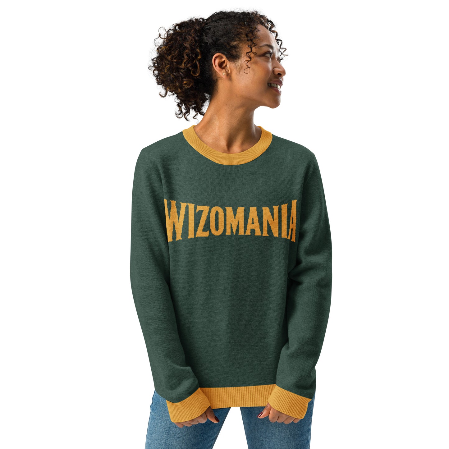 WIZOMANIA Knitted crew neck sweater