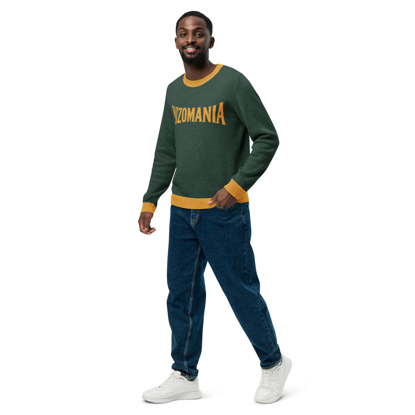 WIZOMANIA Knitted crew neck sweater