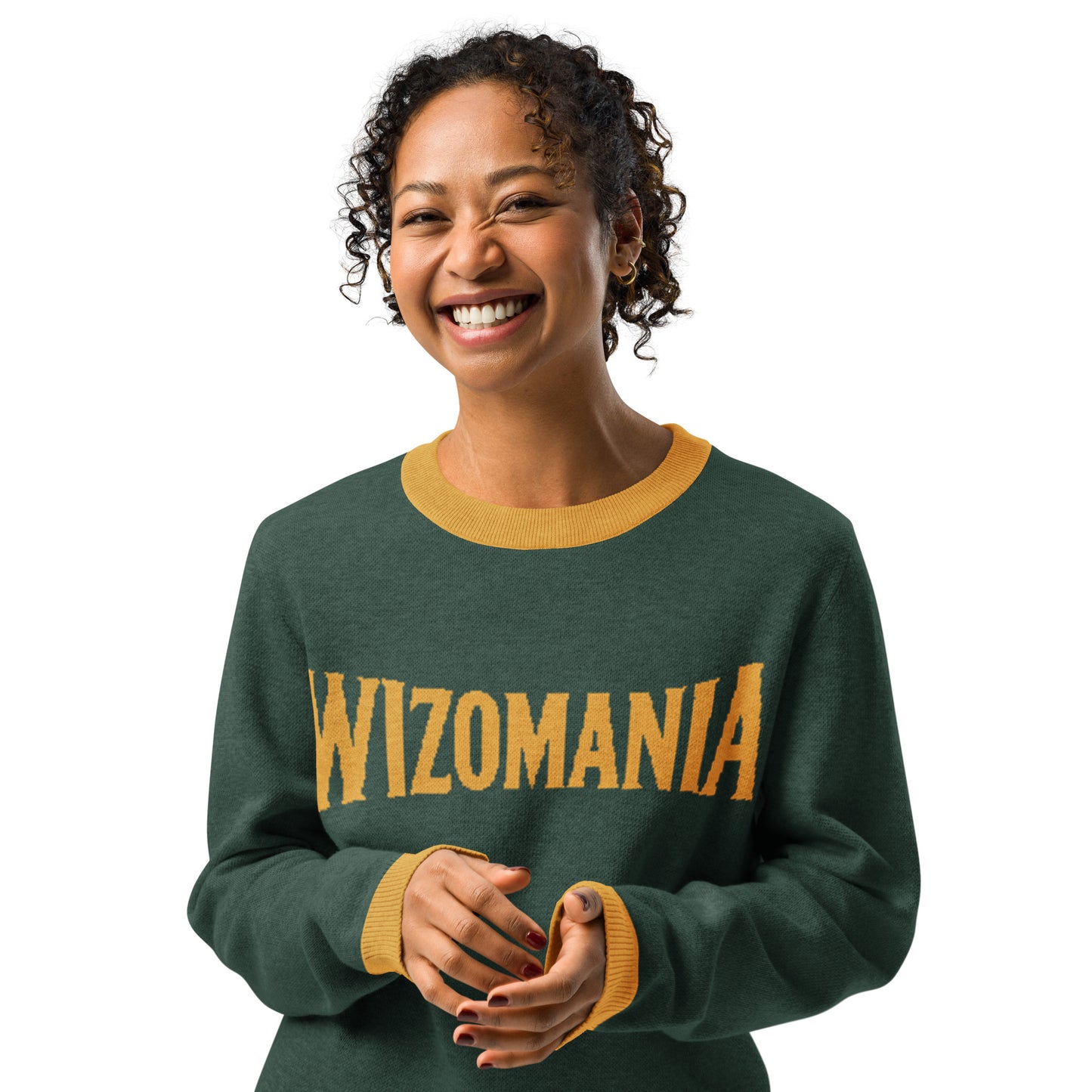 WIZOMANIA Knitted crew neck sweater