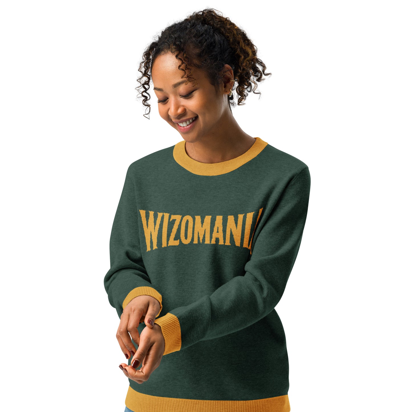 WIZOMANIA Knitted crew neck sweater