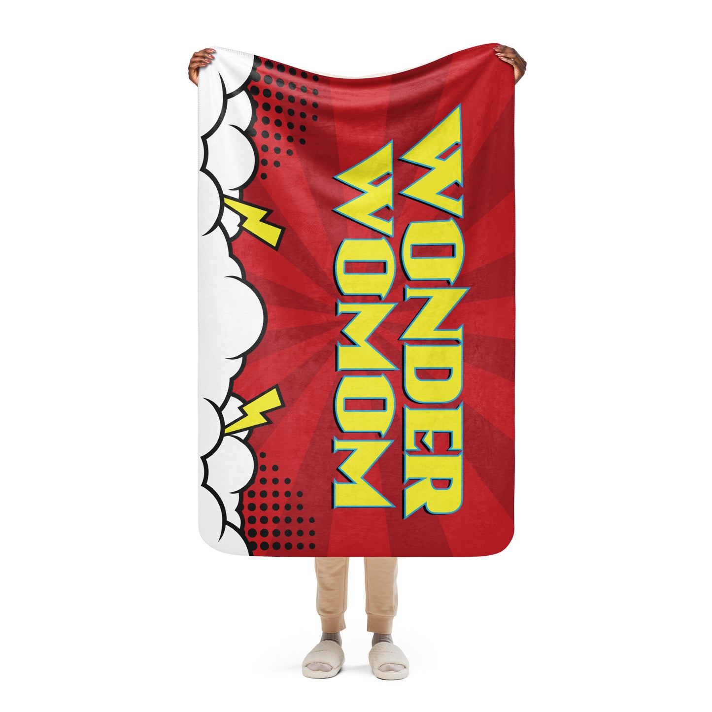 Wonder WomMom Sherpa blanket