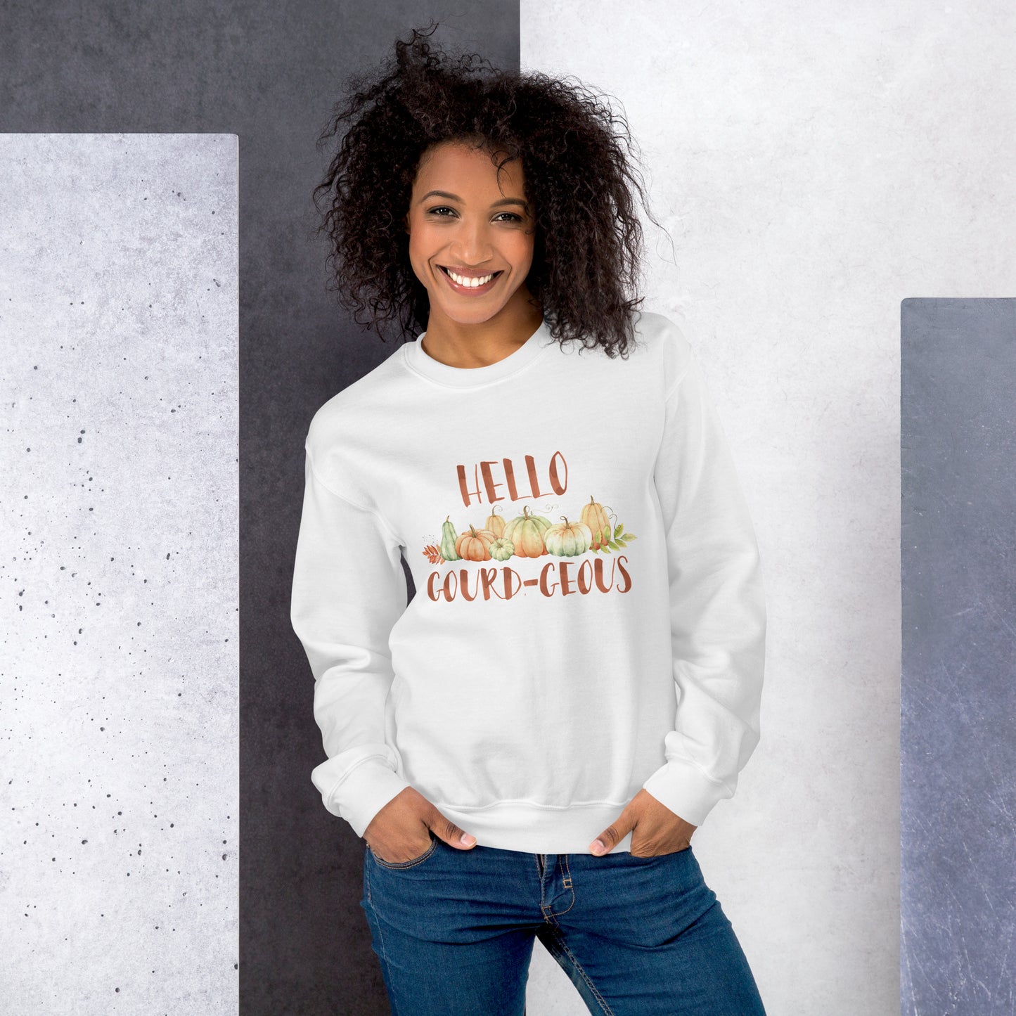 Hello Gourd-geous Fall Sweatshirt β Cozy Pumpkin Season Pullover