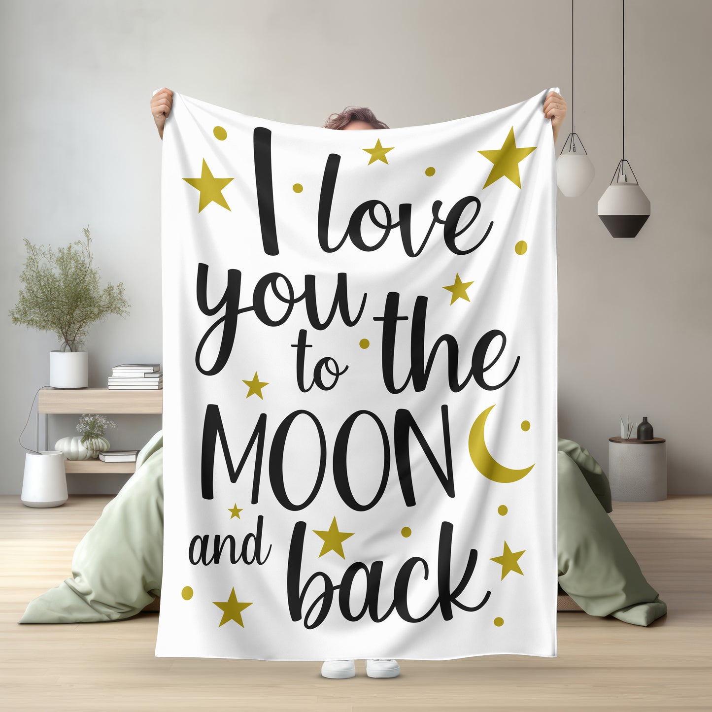 I Love You to the Moon Blanket