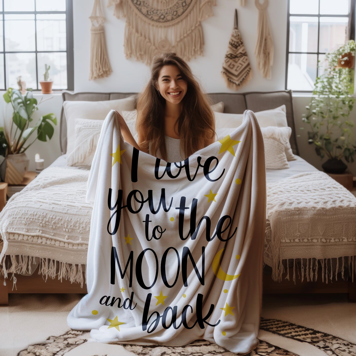 I Love You to the Moon Blanket