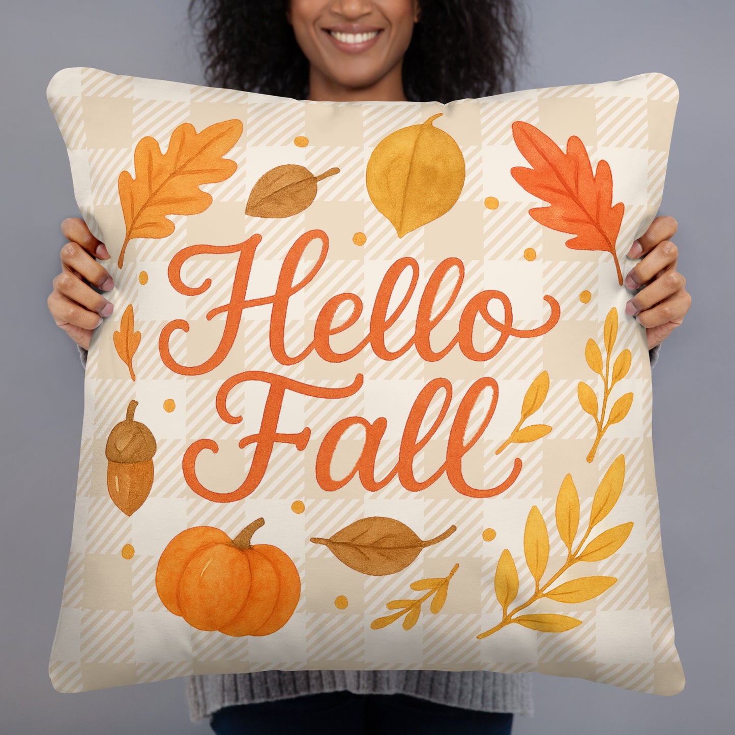 Hello Fall Decorative Pillow – Cozy Autumn Accent