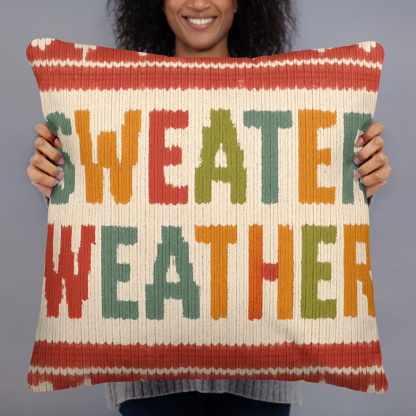 Sweater Weather Pillow – Cozy Fall Accent
