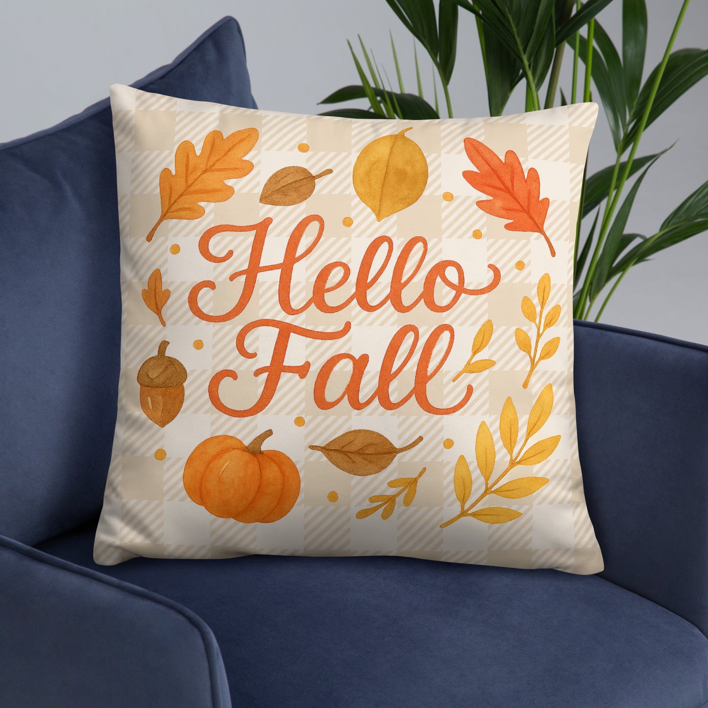 Hello Fall Decorative Pillow – Cozy Autumn Accent