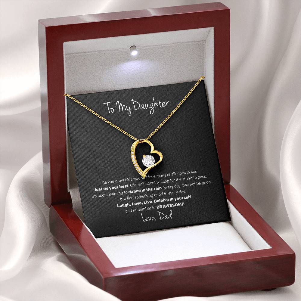 To My Daughter, Love Dad - Forever Love Necklace, Be Awesome