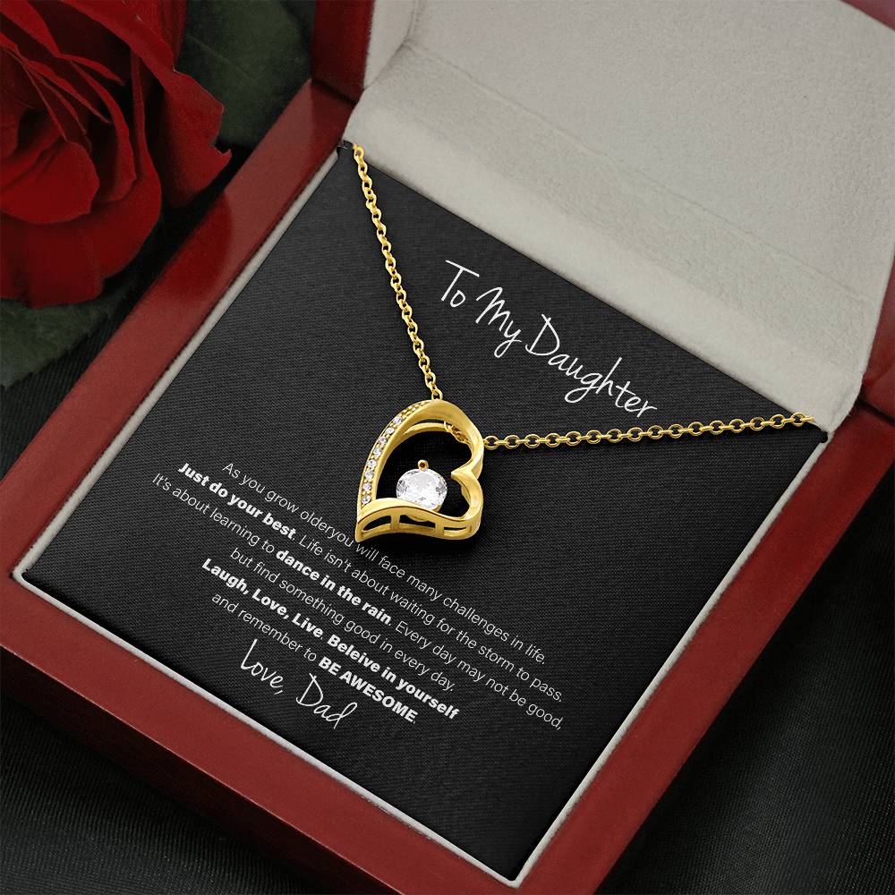 To My Daughter, Love Dad - Forever Love Necklace, Be Awesome