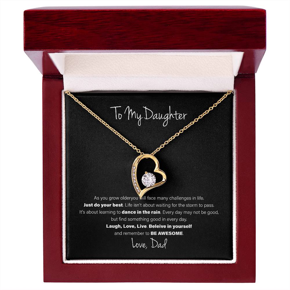 To My Daughter, Love Dad - Forever Love Necklace, Be Awesome