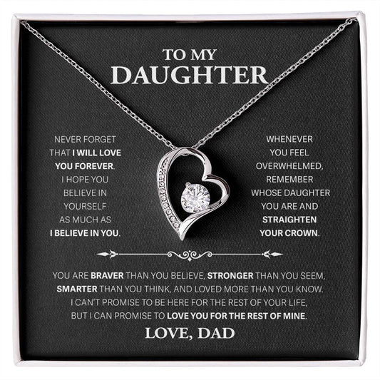 To My Daughter Never Forget, Love Dad - Forever Love Necklace, Never Forget