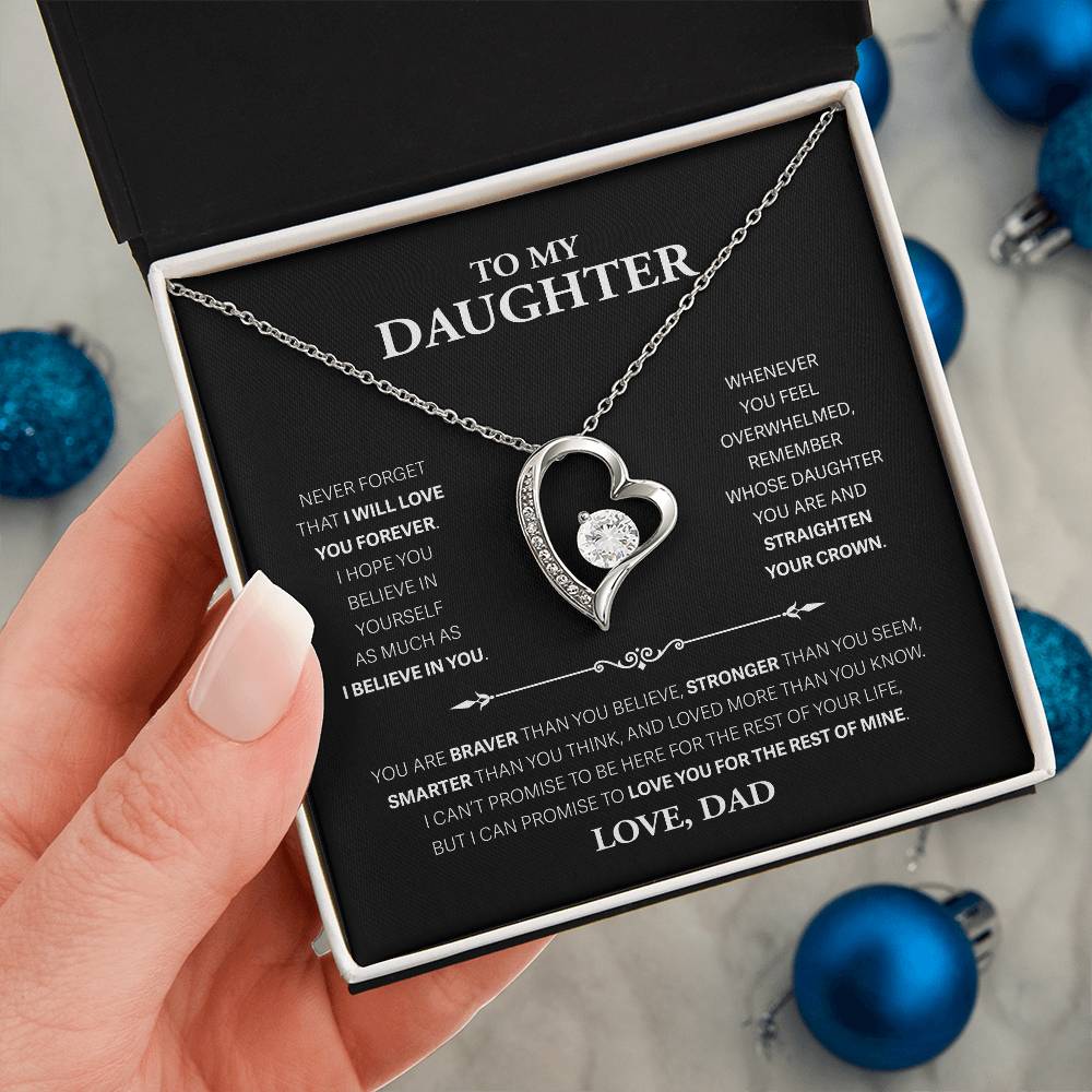 To My Daughter Never Forget, Love Dad - Forever Love Necklace, Never Forget