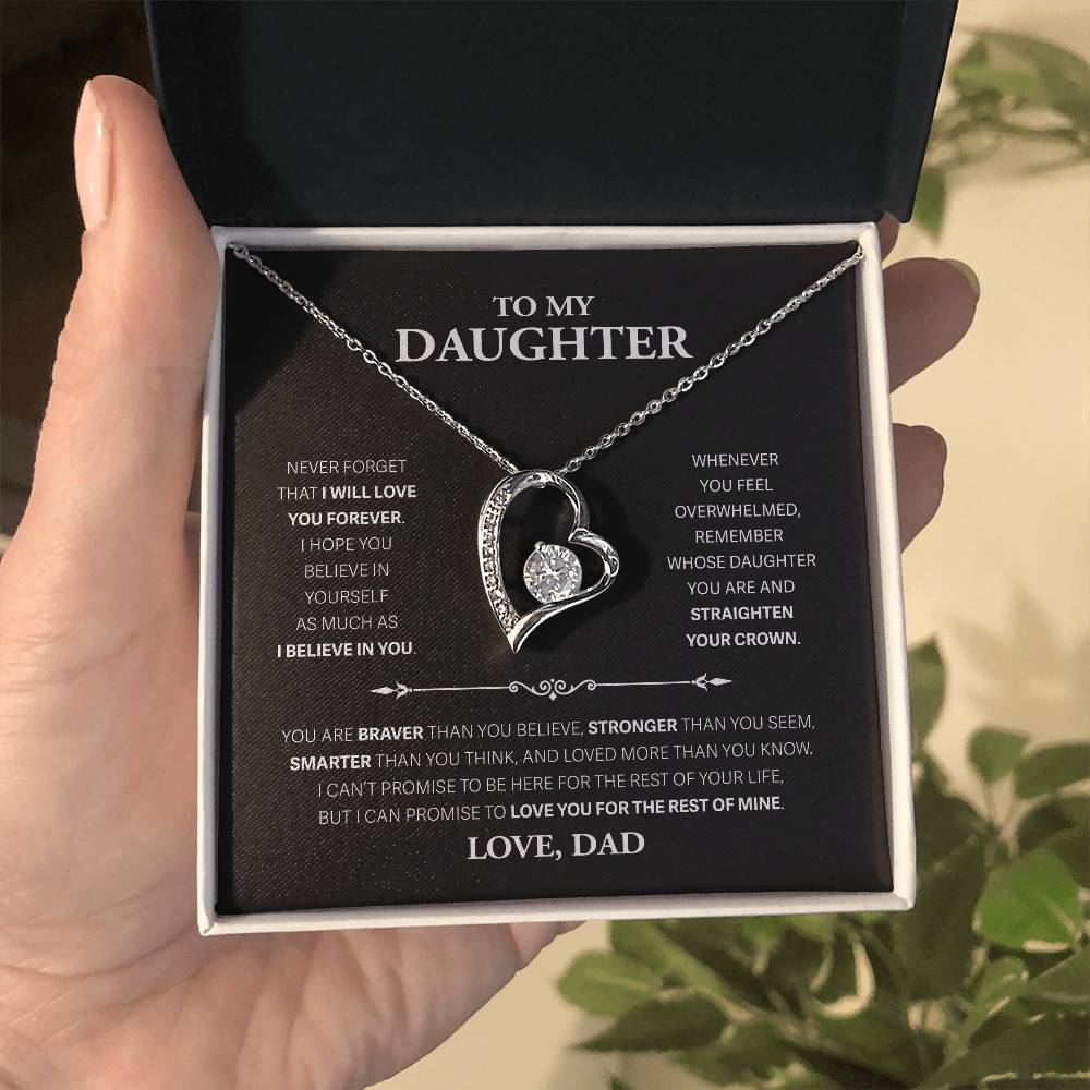 To My Daughter Never Forget, Love Dad - Forever Love Necklace, Never Forget