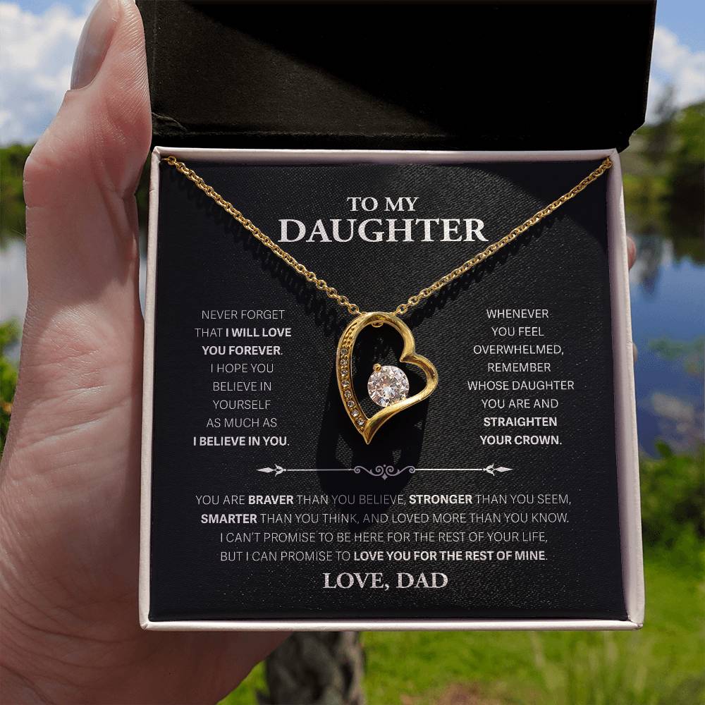 To My Daughter Never Forget, Love Dad - Forever Love Necklace, Never Forget