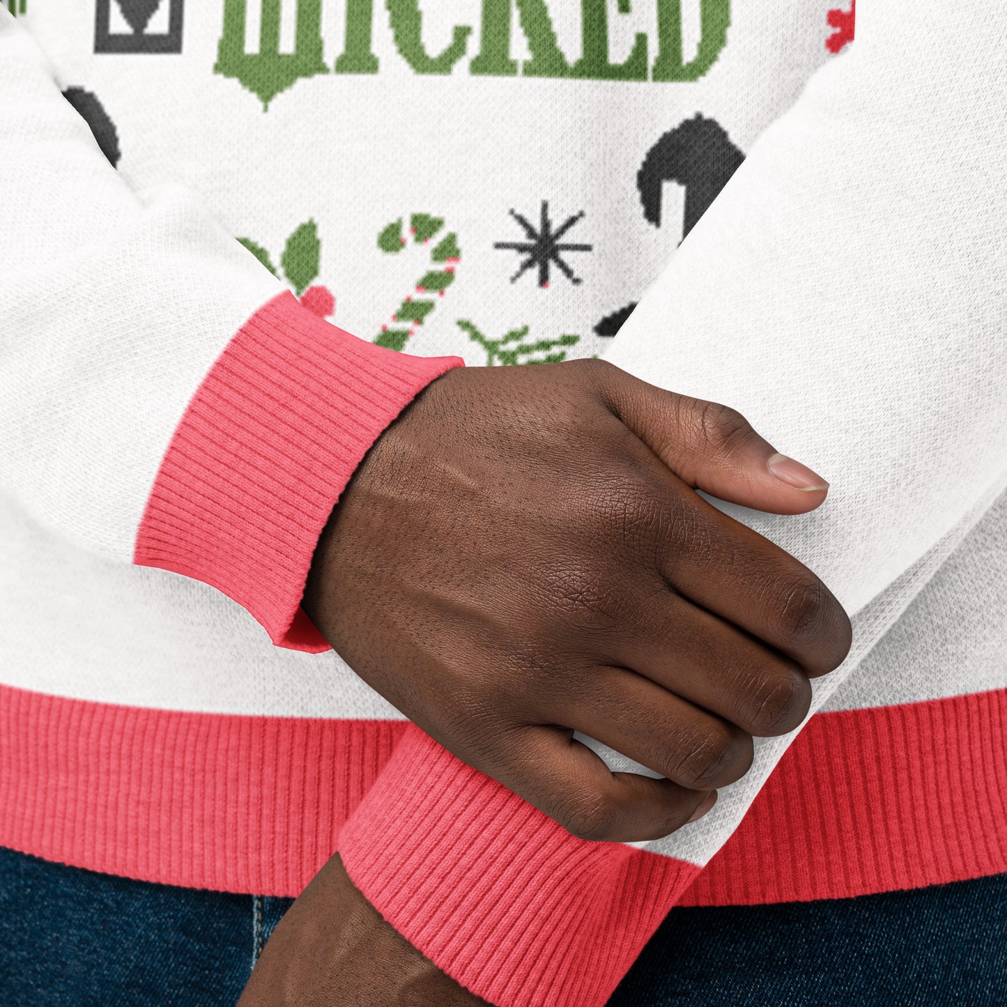 Naughty, Nice, Wicked Ugly Christmas Sweater Pink