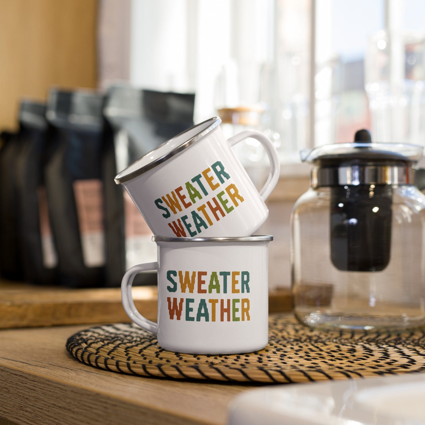 Sweater Weather Enamel Mug