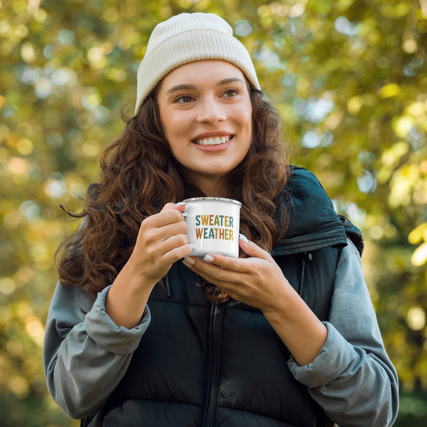 Sweater Weather Enamel Mug