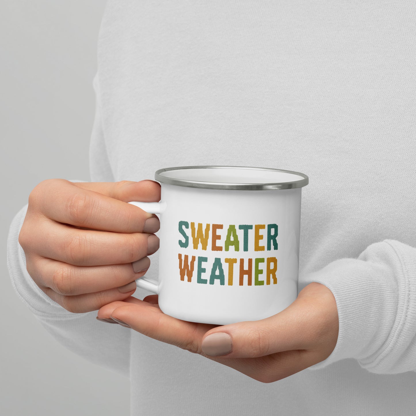 Sweater Weather Enamel Mug