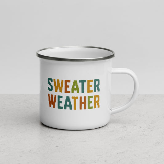 Sweater Weather Enamel Mug