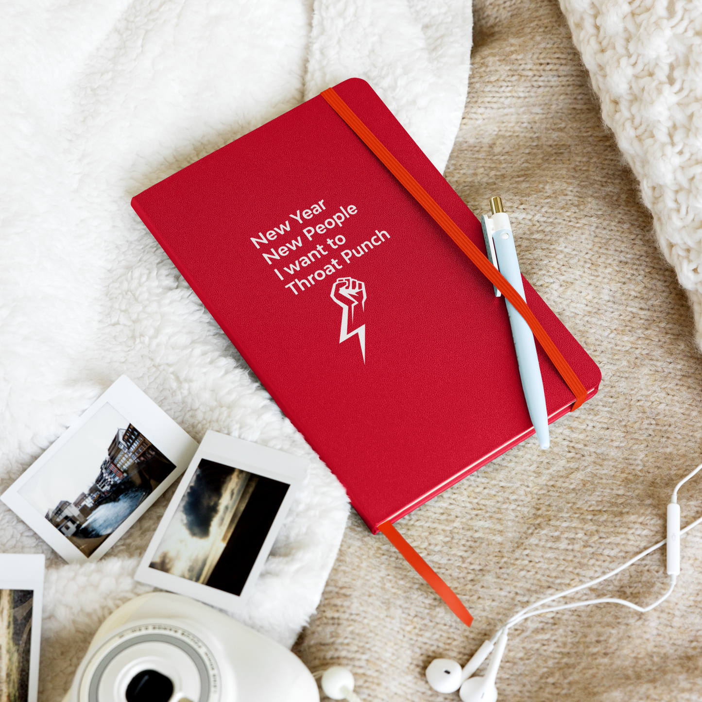 New Year New People... Hardcover bound notebook with pocket