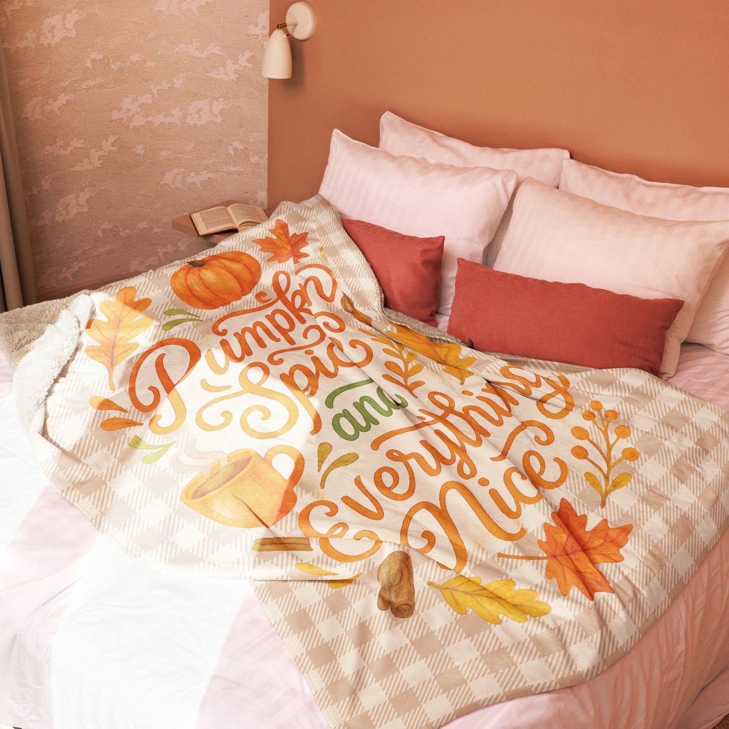 Pumpkin Spice and Everything Nice Sherpa Blanket – Cozy Fall Throw